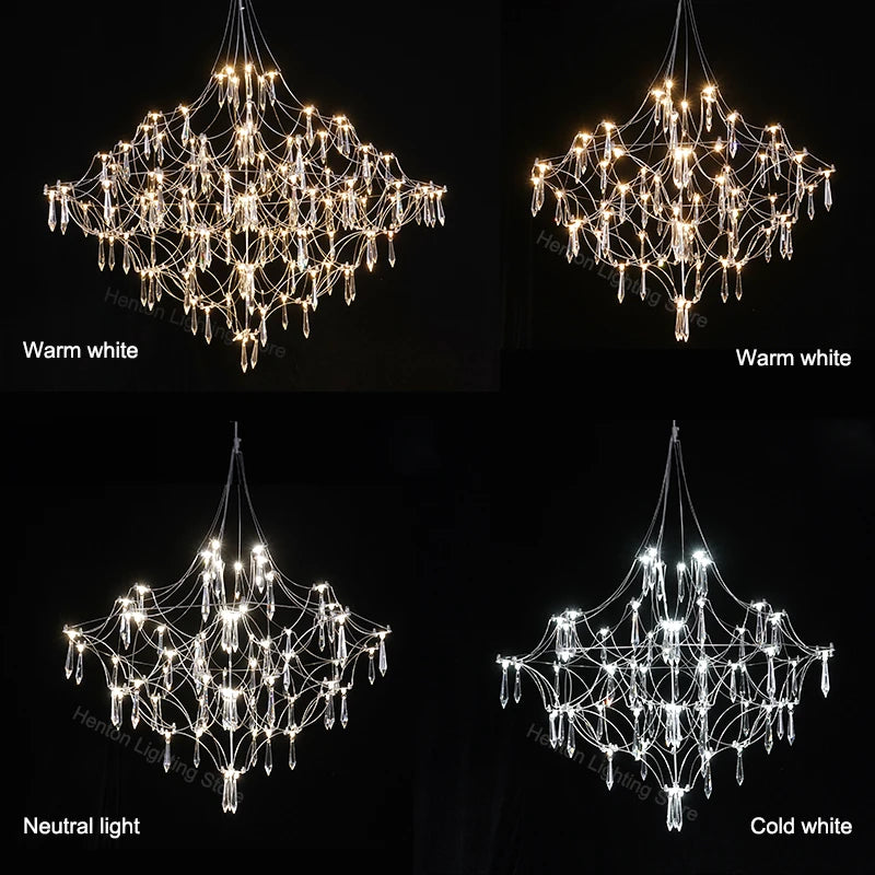 Firefly Crystal Ceiling Chandelier Pendant Light Living Dining Room Bedroom Chandelier Modern Ceiling Suspension Lamp