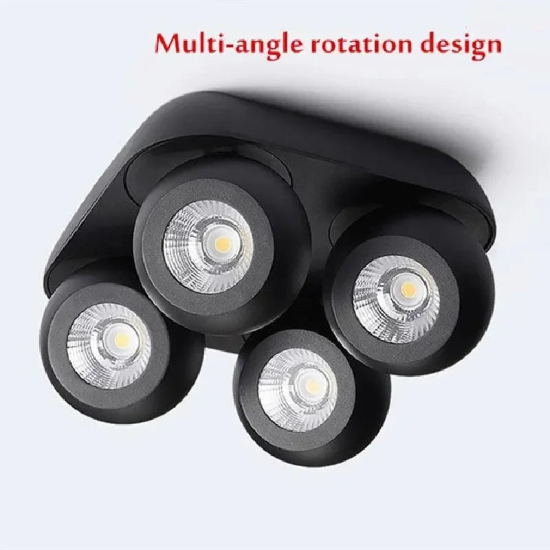 Super Bright LED Downlight Dimmable 10W15W20W30W40W60W80W CERR Chip Surface Mounted Folding Rotating COB Ceiling Lamp Spot Light