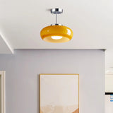 Retro ceiling light Bedroom Dining Room Antique Orange glass light France Style Medieval dining room Bauhaus yellow chandelier