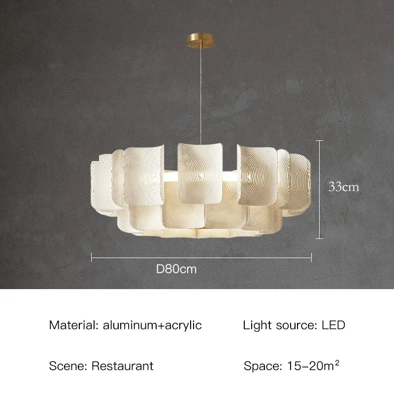 Nordic Wabi-Sabi Tiered Acrylic LED Pendant Light - White Minimalist Ceiling Chandelier Lamp Fixture for Dining Room, Kitchen Island & Lobby Decor