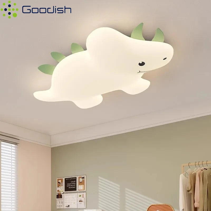 Modern Cute Cartoon Dinosaur LED Ceiling Light ArtTyrannosaurus Triceratops Lamps for Chidren's Room Home Decoration Chandeliers