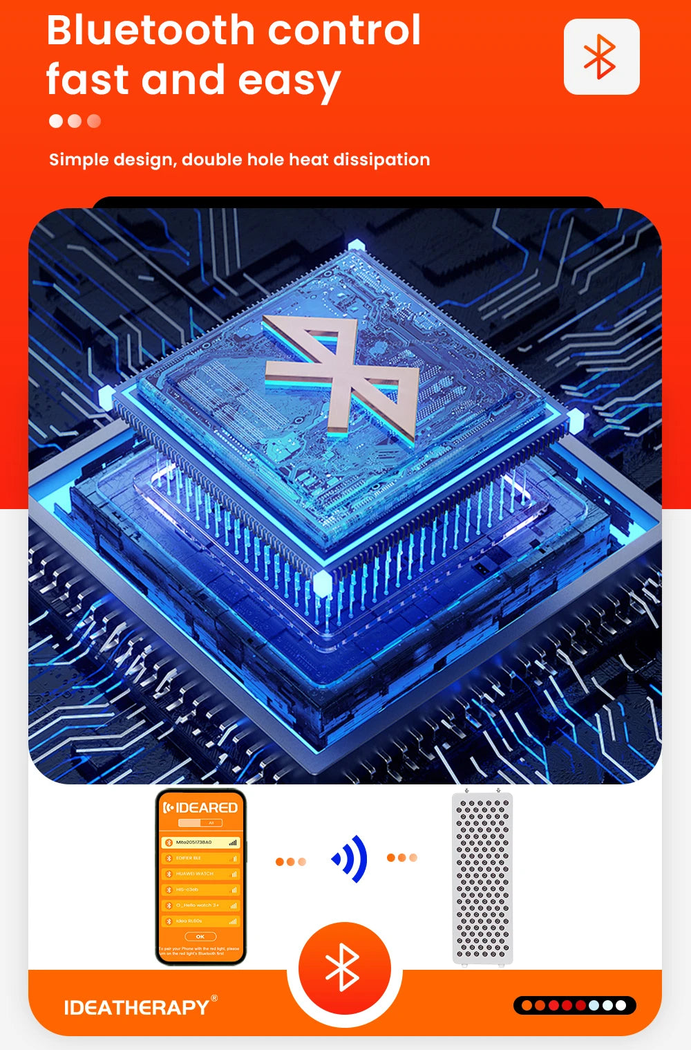 Red light therapy bluetooth function red light therapy 8 wavelengths red light therapy panel with touch screen