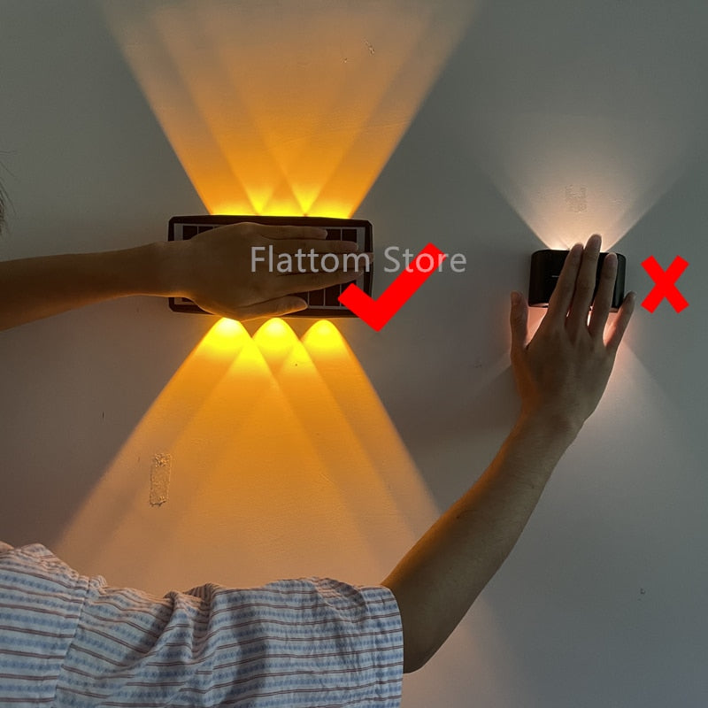 2023 NEW Strong Brightness Solar LED Outdoor Wall Lamps Waterproof Garden Decors Lamp Balcony Courtyard Outdoor Solar Wall Light