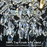 Retro K9 Crystal Tree Branch Chandelier - Modern LED Pendant Light Fixture for Villa Lobby, Foyer, Living Room & Weddings