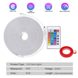 5V USB RGB LED Neon Strip Light 24key Remote Control Adhesive Tape 3535 108LED/m 6x12mm Waterproof Flexible Lamp Home Decoration