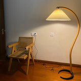 Nordic Creative Natural Wood Walnut Pleated LED Floor Lamp Living Room Bedroom Study Reading Light Indoor Decor Lighting Fixture