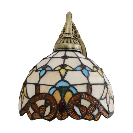 Tiffany Style Wall Lamp Vintage Stained Glass Sconce Home Decors Single Head Mediterranean Wall Light Indoor Lighting Fixture