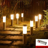 Modern Stainless Steel Solar Pathway Lights Waterproof Outdoor LED Lights Landscape Decorative Lawn Lamps for Garden Walkway
