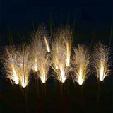 LED Solar Outdoor Reed Lamp (IP65 Waterproof) - Fiber Optic Landscape Stake Light Fixture for Garden, Lawn, Yard & Christmas Holiday Path Decor
