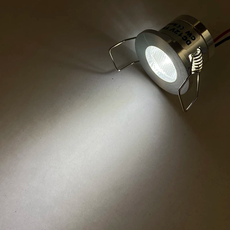 12V/24V Mini Dimmable Recessed LED Spotlight (4/6/8/10 Pack, 1W, 28mm Cutout) - Low-Voltage Ceiling Light for Cabinets & Displays