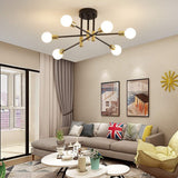 Modern Chandelier Nordic Semi Flush Mount Ceiling Lamp Brushed Antique Gold Home Decor Lighting Fixture