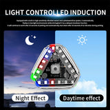 Triangle Solar Powered Strobe Warning Light - Colorful LED Motorcycle Tail Signal Lamp