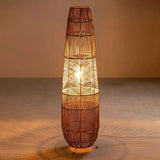 Vinatge Wicker Floor Lamp Retro Hemp Rope Lamp For Living Room Corner Bedroom Teahouse Decor LED Bedside Rattan Standing Lamp