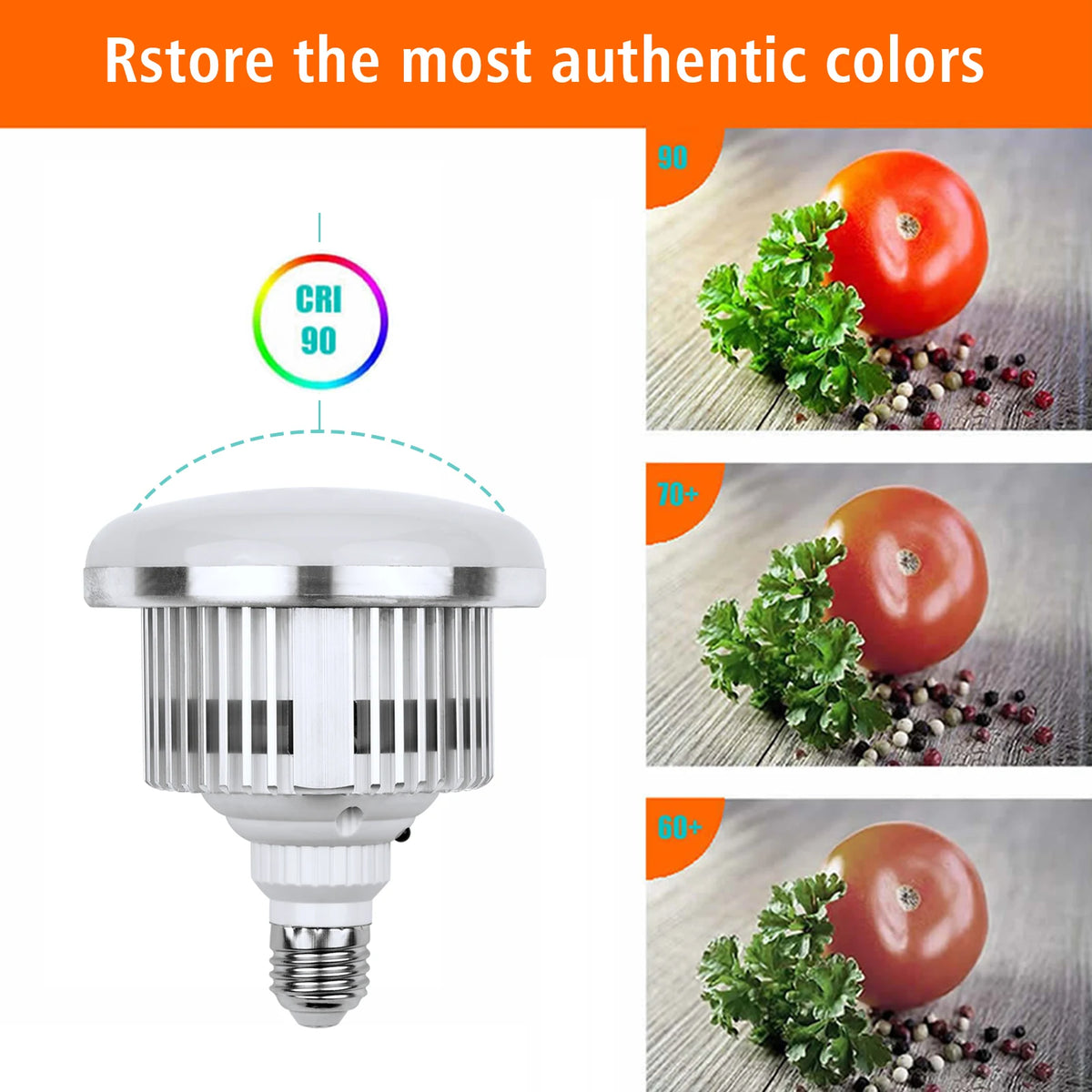 Andoer 85W LED Light Bulb 3000K-6500K Photography Lamp Bulb Energy-saving E27 Mount Remote Control for Photography Studio Home