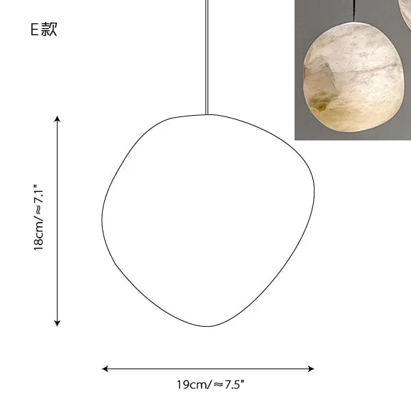 Postmodern Alabaster Staircase Pendant Light High-End Living Room Bedside Dining Room Lighting Spanish Natural Marble Chandelier