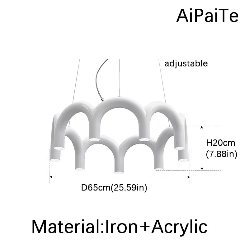 Round arched Modern LED Ceiling Suspension chandelier light ,Restaurant, Bedroom, Living room home decoration,lustre Pendant