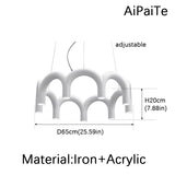 Round arched Modern LED Ceiling Suspension chandelier light ,Restaurant, Bedroom, Living room home decoration,lustre Pendant