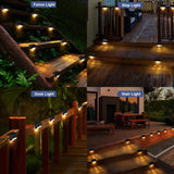 4/16 Pack Solar Step Lights Outdoor Motion Sensor - Waterproof Auto On/Off Stair Lamp