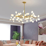 Modern Firefly LED Chandelier Black Gold for Living Room Bedroom Hall Home Decor Indoor Lighting Minimalist Ceiling Pendant Lamp