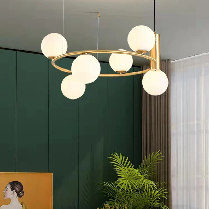 Nordic Designer Led Ceiling Chandelier Glass Lampshade G9 for Living Room Center Table Bedroom Pendant Lights Home Decors Fixture
