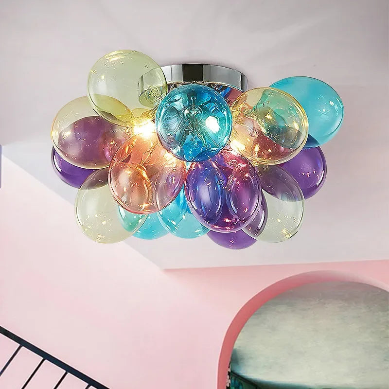 Scandinavian Glass Bubble Chandelier Modern Pendant Ceiling Light for Living Room Bedroom Dining Room Home Decor Lighting