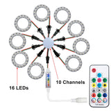 LED Sparkle Ring Light Circle Module WS2812B Individually Addressable RGB Atmosphere Lamp 17 Key Music Remote Control for Party