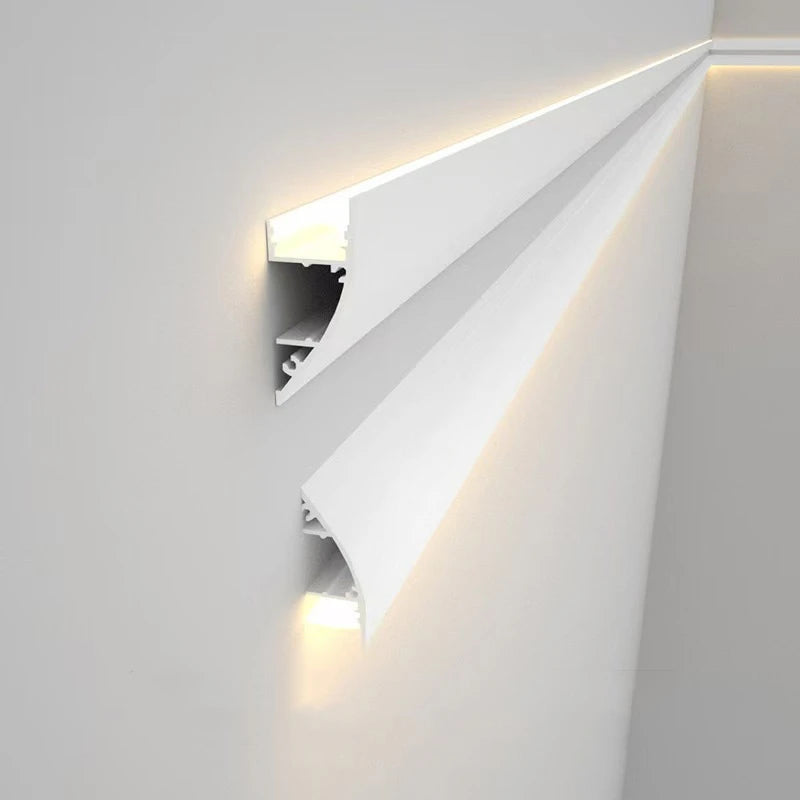 Free Ceiling LED Aluminum Profile Invisible Frameless Gypsum Channel Top Corner Line Lamp Waistline Wall Washer Backlight Light