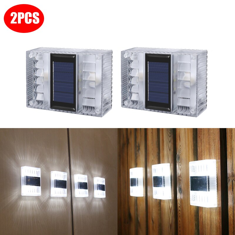 Outdoor IP65 Waterproof Solar Powerd Transparent LED ABS Wall Light Home Courtyard Garden Corridor Decorative Lights
