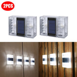 Outdoor IP65 Waterproof Solar Powerd Transparent LED ABS Wall Light Home Courtyard Garden Corridor Decorative Lights