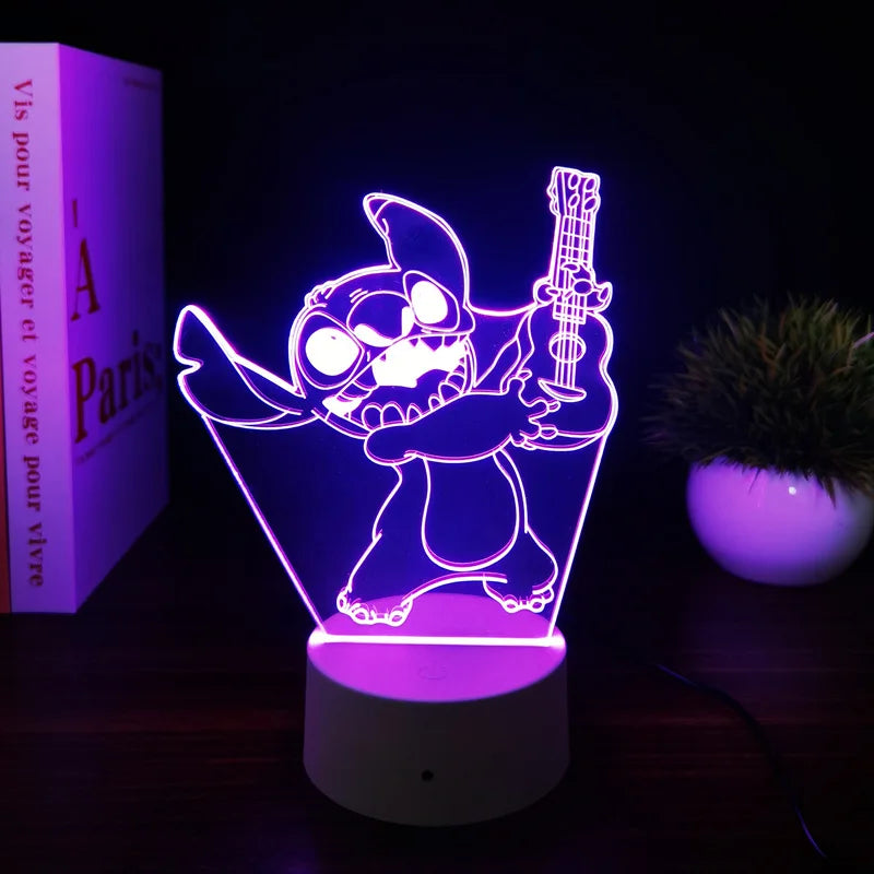 3D Illusion Stitch Night Light with Remote Control and Smart Touch Room Decor Lamp Birthday Valentine&#39;s Day Christmas Gifts