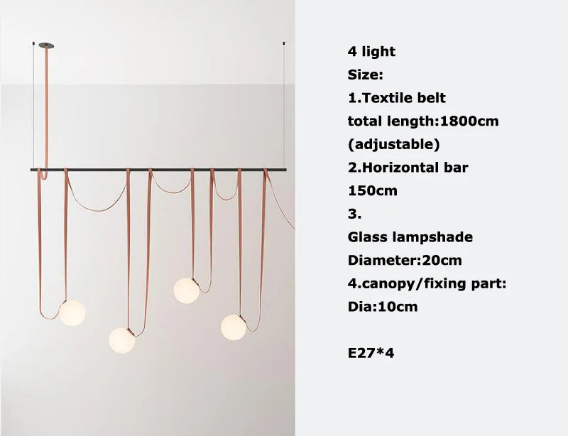 2026 Art Deco Dimmalbe Led Chandelier Lighting Orange Black Textile Glass Bubble Suspension Luminaire Lampen For Living Room