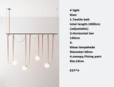 2026 Art Deco Dimmalbe Led Chandelier Lighting Orange Black Textile Glass Bubble Suspension Luminaire Lampen For Living Room