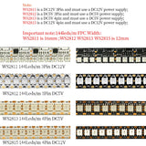 WS2812B WS2813 WS2815 Programmable LED Strip Light (1–5M, 144 LEDs/m) - DC5V/DC12V High-Density RGB Chasing Pixel Ribbon