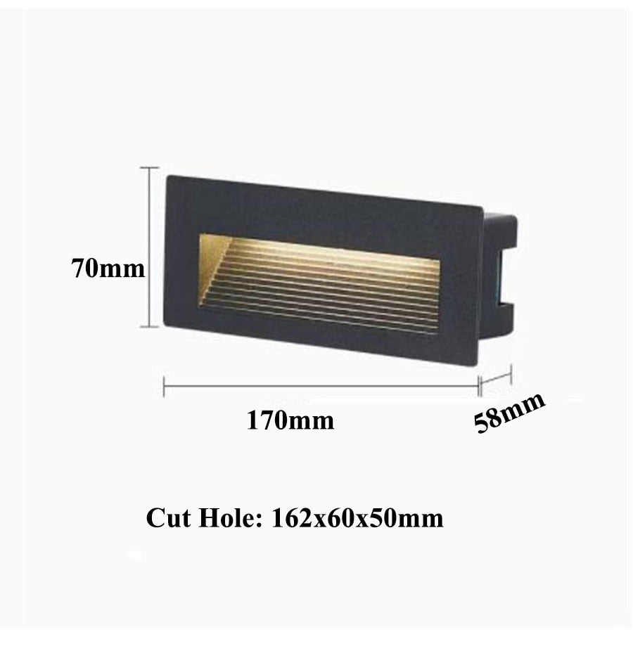 IP65 Outdoor Wall Sconce Lamp Waterproof LED Step Light Outdoor Recessed Stair Light Garden corridor LED Footlight