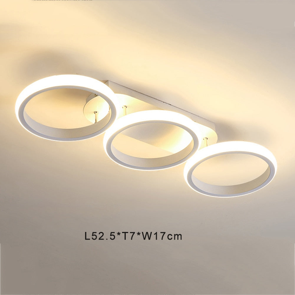 Small Modern LED Ceiling Light 2 Rings Creative Design Ceiling Lamp Indoor Lighting Fixtures Hallway Balcony Aisle Office Lustre