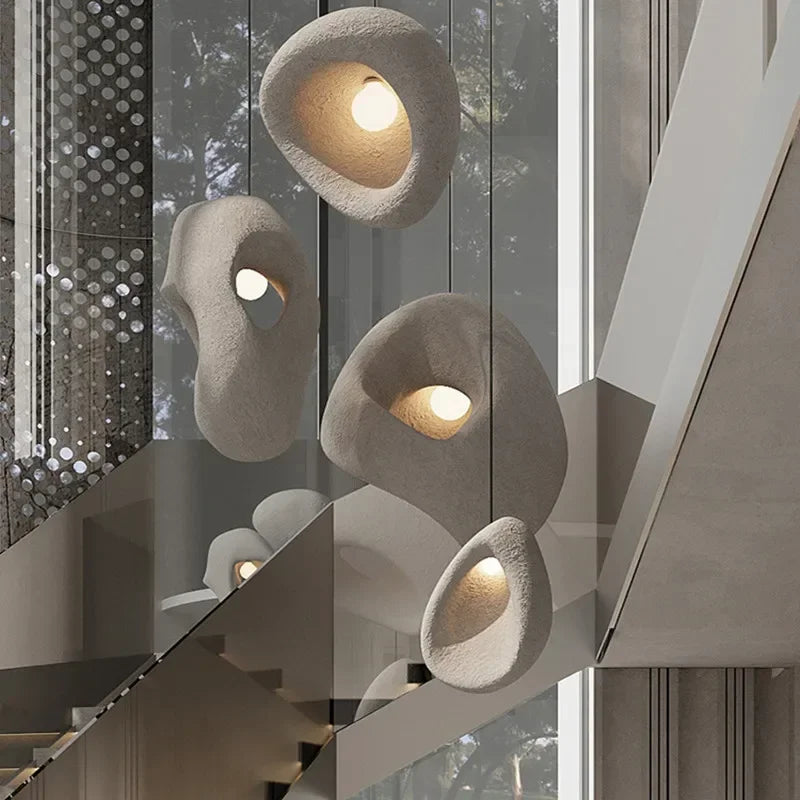 Japanese Wabi Sabi Style Resin Pendant Light Designer Style Homestay Hotel High-end Living Room Restaurant Pendant Light