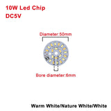 DC5V Dimmable LED chip 5W 6W 10W Surface Light Source SMD 5730 LED Light Beads DIY Tricolor Adjustable LED Bulb White Warm White