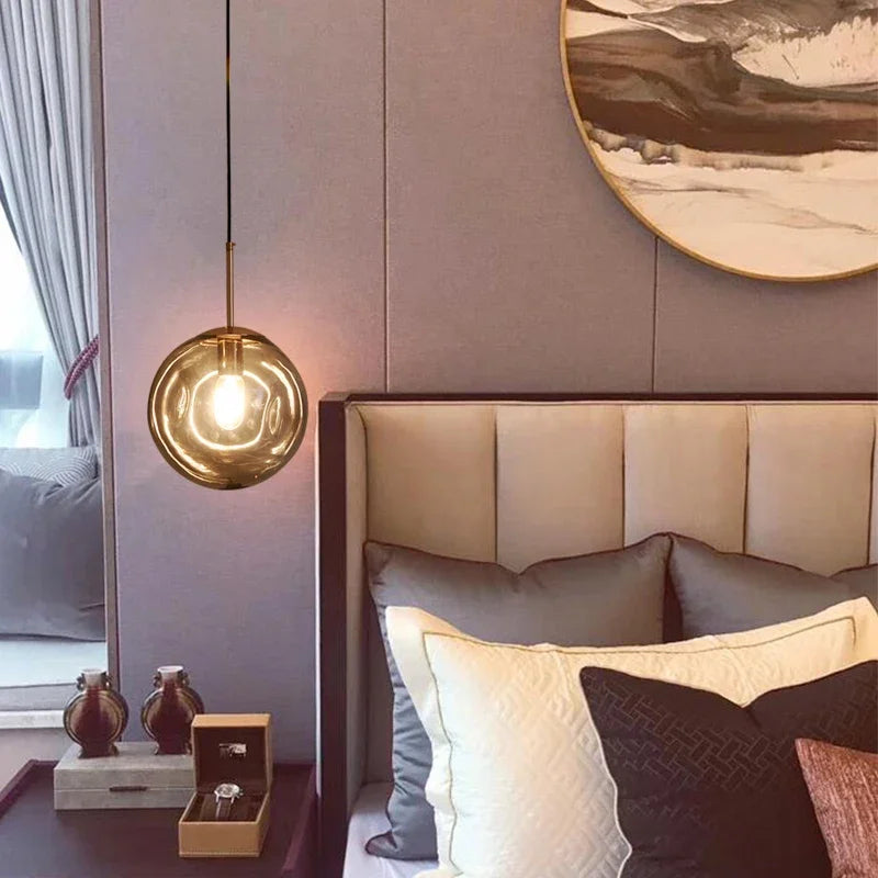Nordic Modern Pendant Lights Creative Glass Ball Hanging Lamp For Dining Room Bedroom Bar Decor Loft Luminaire Light Fixtures