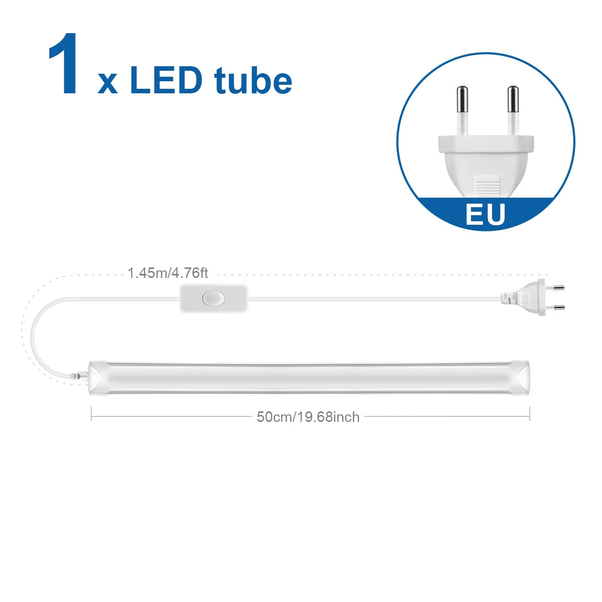 50cm LED Tube Light Bar (T5 15W / T8 25W) - Under Cabinet, Kitchen Wall Lamp & Fluorescent Tube Replacement