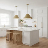 22" LED Brass Pendant Light Fixture - Modern Integrated Design for Home Decor