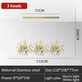 Modern Creative Stainless Steel Chrome Leaf LED Chandrlier Living Room Restaurant Pendant Lamp Display Window Bar Decor Lighting