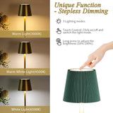 Wireless Rechargeable LED Table Lamp with Touch Stepless Dimming - Portable Cordless Desk Light for Bedside, Hotel & Bar Decor