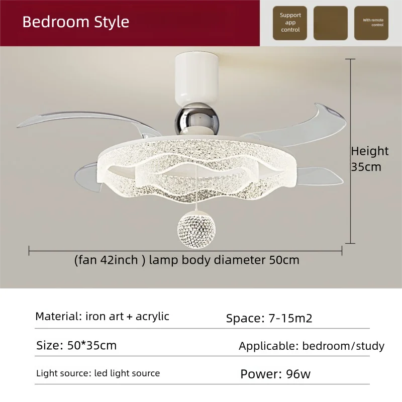 Fan Light 2026 New Living Room Light Luxury High end Italian Minimalist Restaurant Ceiling Fan Light Whole House Lighting Fixtures