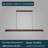 New Solid Wood Chandelier For Modern Minimalist Dining Bar Single-Line Chandelier For Tea Room Wooden Long Chandelier For Lounge