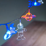 1.5m Outer Space Party LED String Lights Astronaut Rocket Mars Spaceship String Light Planet Theme Boy First Birthday Supplies