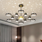 2025 New Chandeliers Romantic Starry Modern Ceiling Light Fixture 6 Lights White Creative Home Stepless Dimmable  Ceiling Lamp