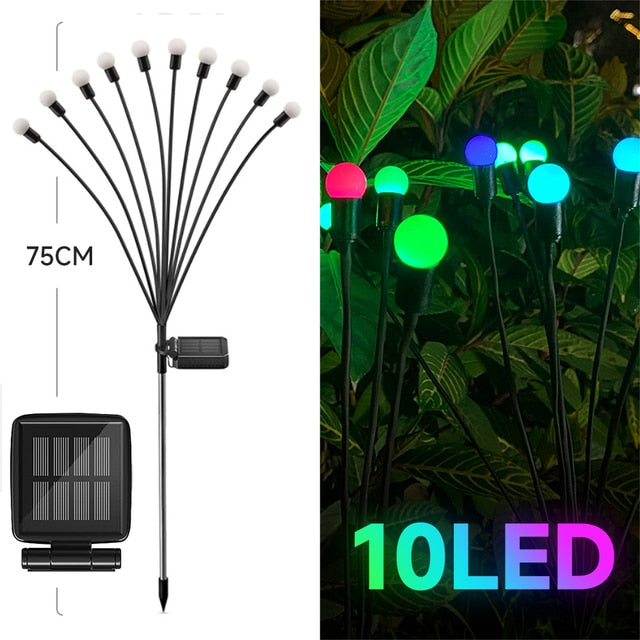 LED Firefly Lamp Solar Outdoor Light Garden Decoration Waterproof Garden Home Lawn Fireworks Light Floor New Year Christmas