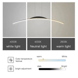 Modern LED Chandelier for Dining Room Kitchen Bar Living Bedroom Ceiling Pendant Lamp Black Simple Design Chandelier Light