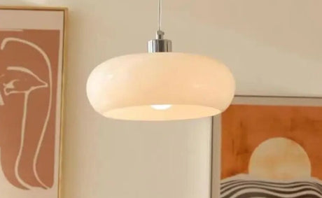 Japanese Silent Glass Pendant Lamp Nordic Designer Bauhaus Hanging Light Fixture Restaurant Bar Brass Medieval Island Fixture