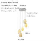 Nordic Modern Ceramic Lantern Energy-Saving LED Pendant Light - Creative Art Ceiling Chandelier Lamp Fixture for Restaurant, Dining Room & Home Decor